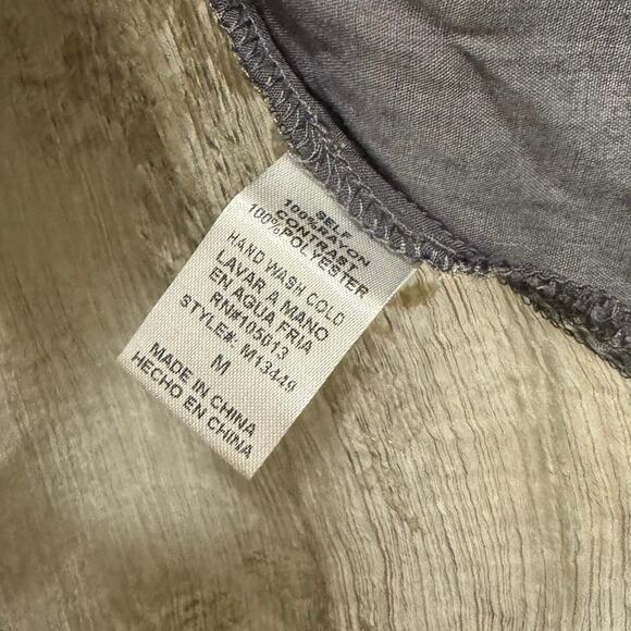 Andree by Unit embroidered sleeveless Top Sheer back shirt M Medium gray - Picture 5 of 6